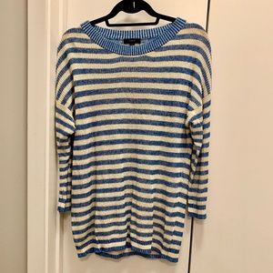 J. Crew Blue/Cream Lightweight Sweater